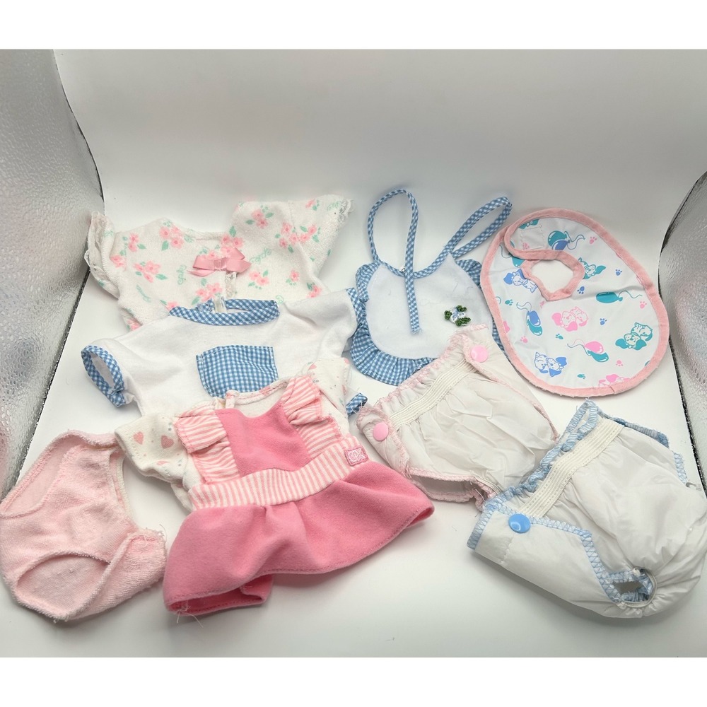 12" to 16"‎ Doll Clothes Lot Baby Doll Outfit Set Bib Diapers Our Generation OK - Picture 2 of 7